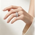 thumbnail image 2 of Stainless Steel Wedding Bands with Cubic Zirconia Ring for Men Women, Cushion‑Cut Statement Ring Size 6-11, 2 of 6