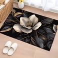 thumbnail image 2 of Entrance Runner Rug 2'x3',Black Gold Flower Non-slip Doormat for Indoor Outdoor Entrance,Gradient Luxurious Floral Botanical Throw Floor Mat for Front Door/Living Room/Bedroom/Bathroom/Kitchen, 2 of 9
