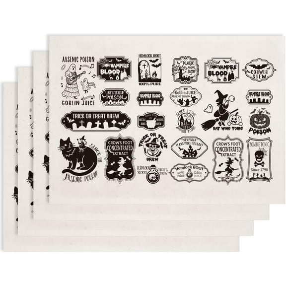 4PCS Underglaze Transfers for Pottery Cat Transfer Stickers Ceramic Decals Black Waterslide Underglaze Transfers Paper for Porcelain Overglaze Enamel Clay Decal 20.5x14.6in