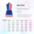 thumbnail image 7 of iiniim Girls Cheerleading Outfit Back Invisible Zipper Color Block Striped Crop Top with Rhinestone Stars Skirt Blue Red White 12, 7 of 7