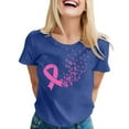 thumbnail image 2 of Lroveb Breast Cancer Awareness Shirts for Women Elegant Casual Printed Short Sleeve V Neck T Shirt Tops Pink Ribbon Graphic Tees Navy, 2 of 5