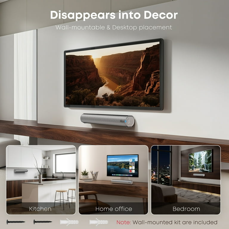 Doosl 22 inch Bluetooth Sound Bar with Remote, Subwoofers, TF