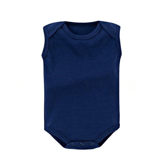BRGZLK Cotton Romper for Boy Girl Summer 2026 Solid Color Sleeveless Breathable Comfortable Jumpsuit with Toddler Baby Summer Outfits Navy 12-18 Months
