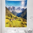 thumbnail image 1 of Nature Tapestry, Village View with Mountain Peaks and a Meadow Northern European Alps Art, Fabric Wall Hanging Decor for Bedroom Living Room Dorm, 5 Sizes, Grey and Green, by Ambesonne, 1 of 1