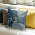 thumbnail image 3 of BANET Short Plush Pillow Case, Black and White Blue Throw Pillows, Fall Theme Outdoor Cushion Case Decor for Home Sofa Couch Bed White 18x18in, 3 of 5