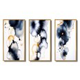 thumbnail image 2 of Designart "Childhood Dreams Liquid Blue Ink and Gold" Abstract Painting Framed Wall Art Set Of 3 - Blue Modern Frame Gallery Set For Office Decor, 2 of 6
