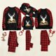 thumbnail image 1 of Conjunto de pijama a juego con estampado de astas y letras navideñas para la familia (resistente al fuego), 1 of 5