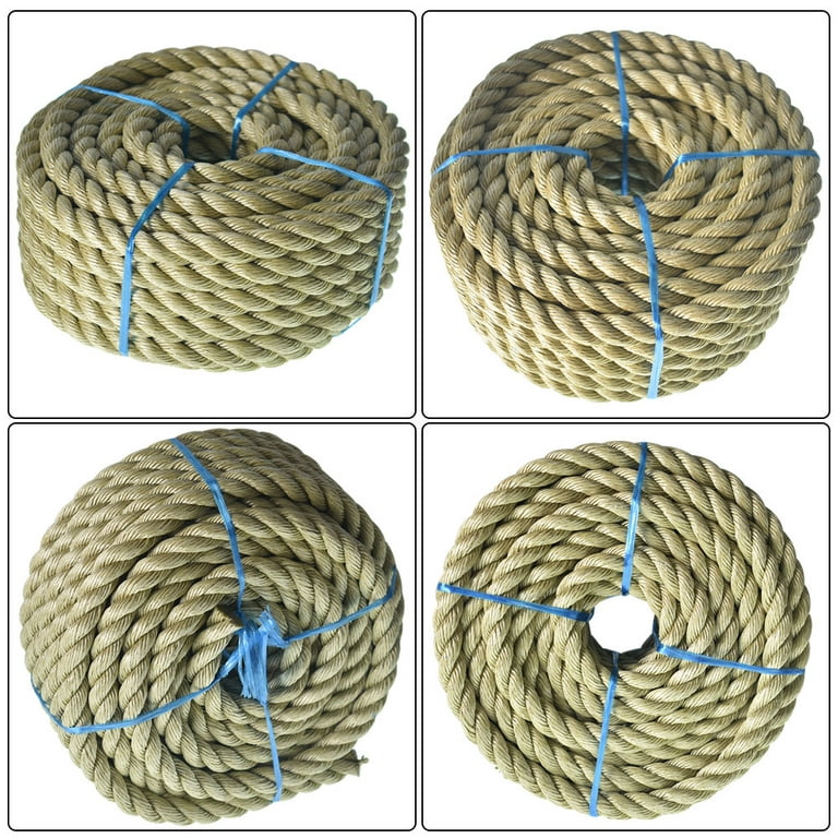 Pet-u 50' /100' 3Strand Rope Synthetic Hemp Decking Garden Decorative Boating Rope, Size: 3/4inch × 100Feet