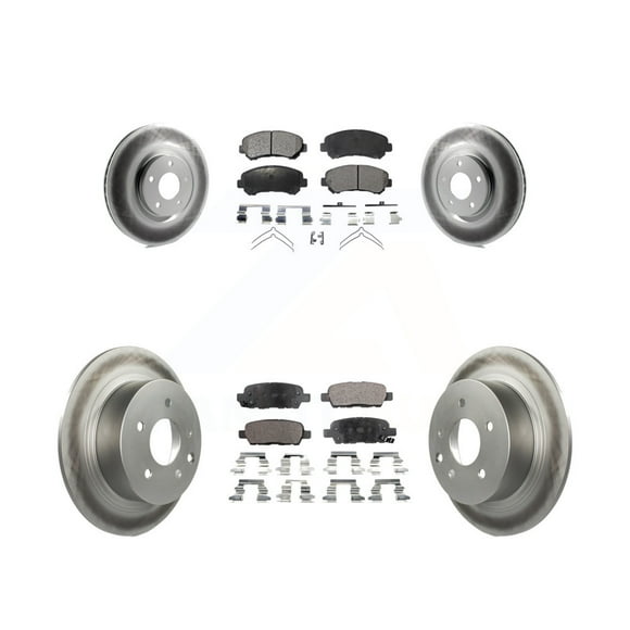 Transit Auto Front Rear Coated Disc Brake Rotors and Semi-Metallic Pads Kit for Car 2007-2012 Nissan Sentra SE-R Spec V KGF-101026