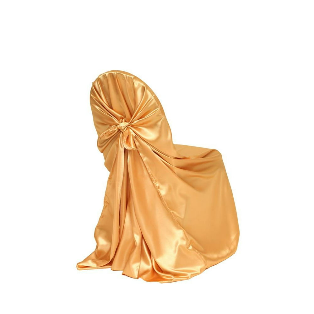 Your Chair Covers Satin SelfTie Universal Chair Cover Gold Walmart