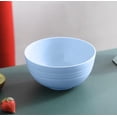 thumbnail image 1 of Nvzi Household Wheat Straw Children's Rice Soup Bowl Anti-fall Dormitory Instant Noodle Bowl Student Plastic Small Bowl Salad Bowl（Blue，15cm）, 1 of 5