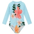 thumbnail image 1 of WEIYLL Girls Swimsuits Long Sleeve Rash Guard Zipper Sun Beach Pool Summer Kids Bathing Suit 1 Piece for 3-4 Years, 1 of 3