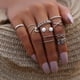 thumbnail image 2 of Juego de 10 anillos apilables para nudillos de oro para mujer, bohemios, chapados en oro/plata, ajuste cómodo, anillos de dedo con articulación ondulada VSCO vintage, regalo, 2 of 5