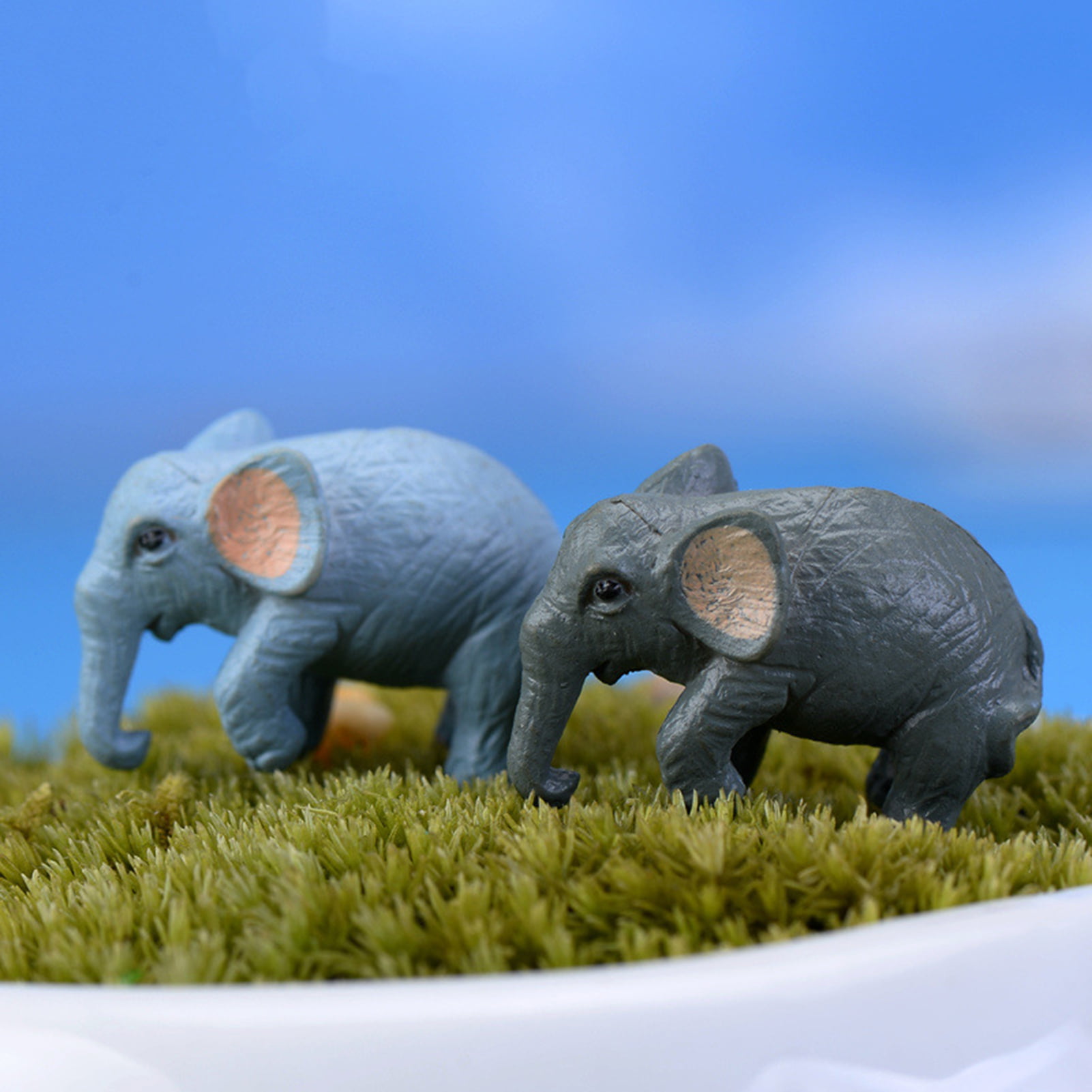 Cute Elephant Baby Animal Creative Cartoon Figure Ornament Miniature Resin  Craft DIY Accessories Decoration