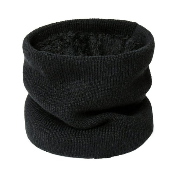 Knitted Scarf Women Men Winter Warm Collar Neck Warmer Thicken Soft Wrap Black