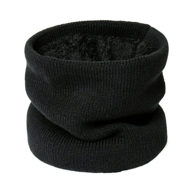 Foulard Tricotée Femmes Hommes Hiver Chaude Col Cache-Cou Épais Enveloppe Douce Noir
