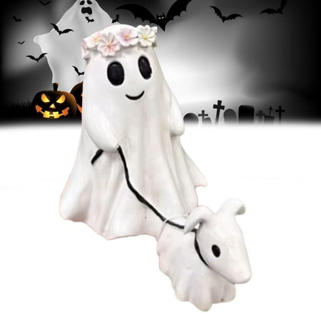 

Halloween ghost dog walking Ziwoki 2024 Halloween Ghost Walking Dog Sculpture - Elegant Ghost Figurine for Home Decor