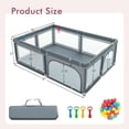thumbnail image 2 of Gymax Baby Playpen Extra-Large Safety Baby Fence w/ Ocean Balls & Rings Grey, 2 of 9
