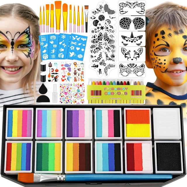 Kit de pintura facial Jollidecor Professional con 12 x 10 ml Split Cake