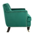 thumbnail image 4 of SAFAVIEH Colin Industrial Tufted Club Chair with Casters, Emerald/Espresso, 4 of 12