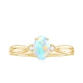 thumbnail image 5 of Rosec Jewels Oval Ethiopian Opal Solitaire Ring with Diamond for Women - 5X7 mm - AAA Grade, 18K Yellow Gold, US 9.50, 5 of 10