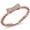 Rose Gold-Tone, variant on Clear Cubic Zirconia Bow Tie Beaded Band Ring Sterling Silver Size 4
