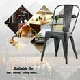 thumbnail image 3 of NiamVelo Metal Dining Chair Set of 4 Stackable Chair 18" Seat Height Bar Chairs Kitchen Chair, Black, 3 of 7
