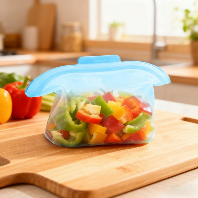 La Pochette Organisatrice en Silicone à Grand Ouverture pour le Rangement des Aliments et l'Usage Quotidien – Solution Réutilisable et Étanche en Silicone Flexible pour la Cuisine, les Voyages et l'Organisation à la Maison