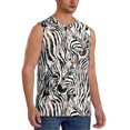 thumbnail image 2 of Kdxio Leopard And Zebra for Men's Muscle T-shirt,Sleeveless for Workout Running Athletic Gym Lounge Casual, 2 of 5