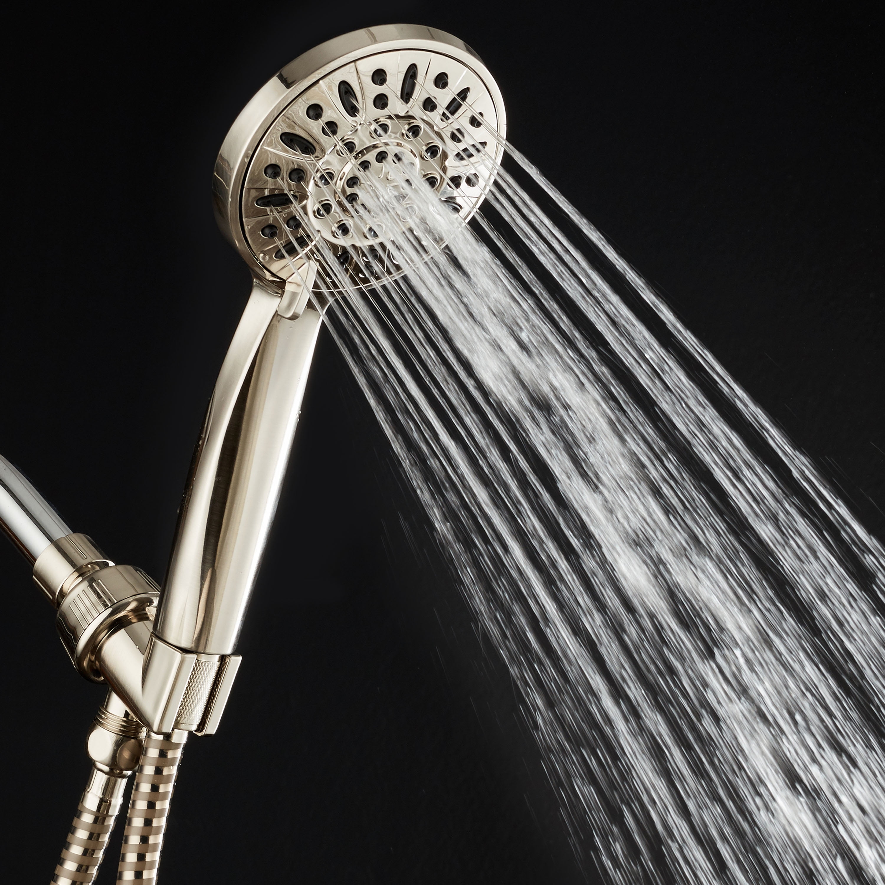 AquaDance High-Pressure Luxury 6-Setting Handheld Shower Head, Brushed Nickel
