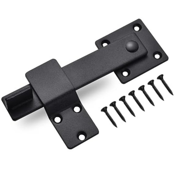 6 Inch Matte Black Carbon Steel Barn Door Flip Latch for Sliding Doors,Gates and Fences,360 Degree Rotating Security Lock with Screws Included