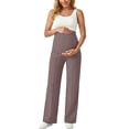 thumbnail image 2 of ’S Winter Maternity Straight Leg Pants – High Waist Over Bump High Stretch & Breathable Plus Size Pants Brown Xl, 2 of 6