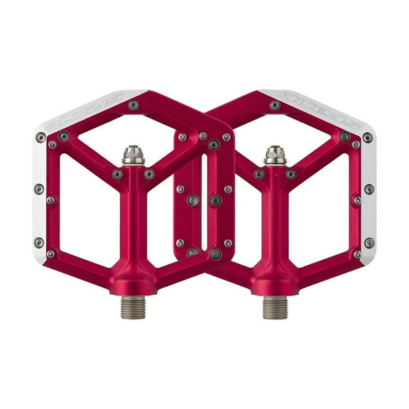 Spank Spike Mountain Bike Platform Pedals 9/16" Aluminum 20 Replaceable Pins Red