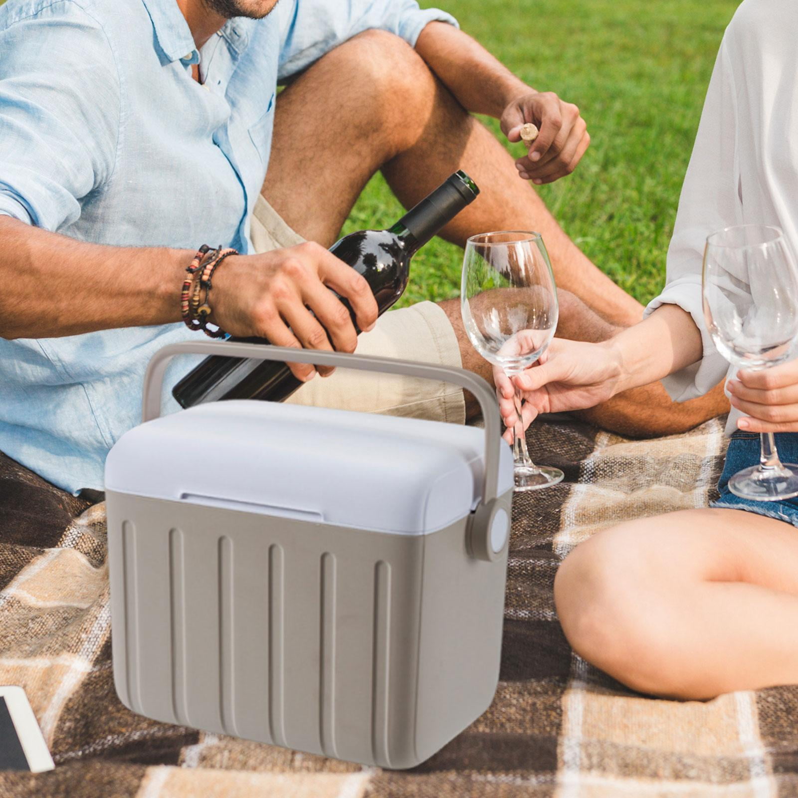 QccHieUs Cooler Box Hot/Cold Retention Cooler Ice Chest Box Storage Container for Outdoor White