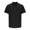 thumbnail image 5 of BXINGOHAI Men's Knit Shirt Short Sleeve Crew Neck Casual Summer Fit Hollow Out Solid Color Knitted Shirts Black,XL, 5 of 7