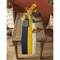 thumbnail image 5 of Yellow Grey Oil Painted Table Runner 72 Inches, Art Color Block Abstract Style Bed Runner Dresser Scarves Tabletop for Indoor Outdoor Parties/Ceremony/Banquet, 14" x 72", 5 of 8