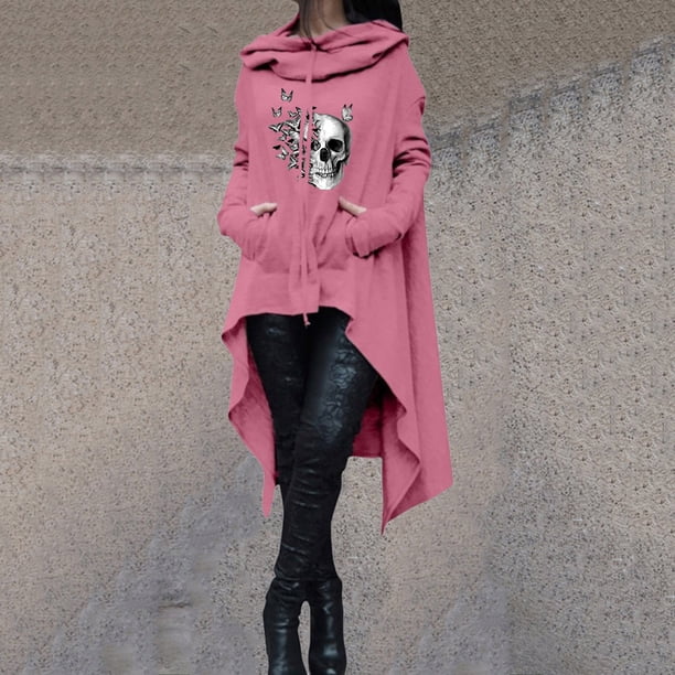 Puntoco Mujer Moda Casual Halloween Impreso Blusa de manga larga Sudadera con capucha tops Sweatershirt Puntoco Puntoco-495