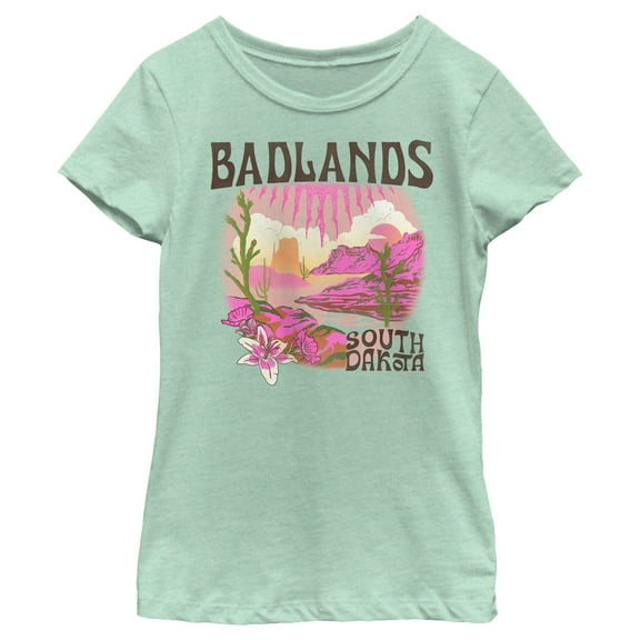 Girl's Lost Gods Badlands South Dakota Graphic Tee Mint Large