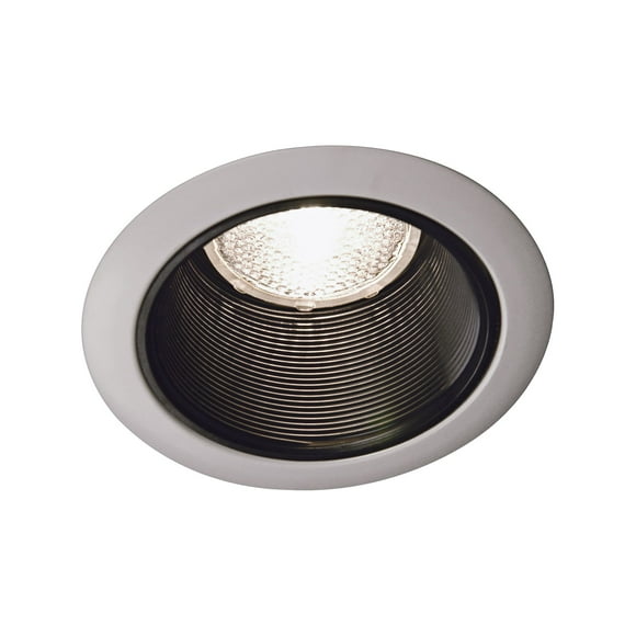 Juno Lighting 14 BWH Halogen Recessed Baffle Trim, 50 watts, 4-Inch, White with Black Baffle