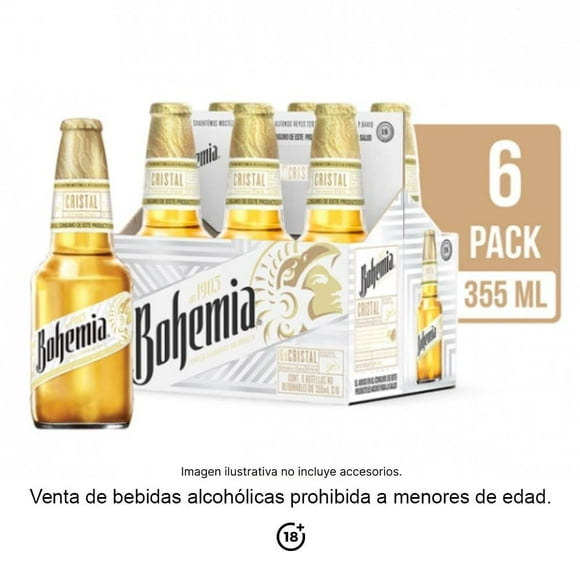 Cerveza clara Bohemia cristal 6 pack botellas de 355 ml c/u