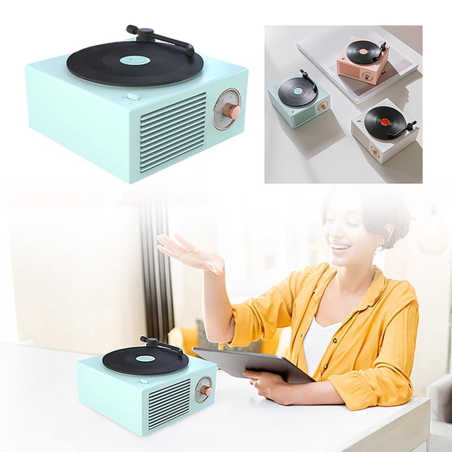Sistema de sonido de vinilo Retro tocadiscos de vinilo Sistema de sonido doméstico inalámbrico Mini USB Sistema de inserción de tarjetas para exteriores