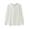 thumbnail image 2 of Ounisa Women's Casual Lightweight V Neck Batwing Sleeve Knit Top Loose Pullover Sweater, 2 of 5