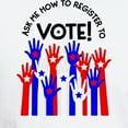 thumbnail image 3 of CafePress - Ask Me How To Register To Vote Red Blue T Shirt - Men's White Classic Cotton T-Shirts, 3 of 4