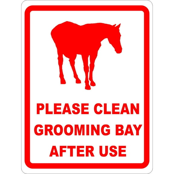 Please Clean Grooming Bay After Each Use Sign