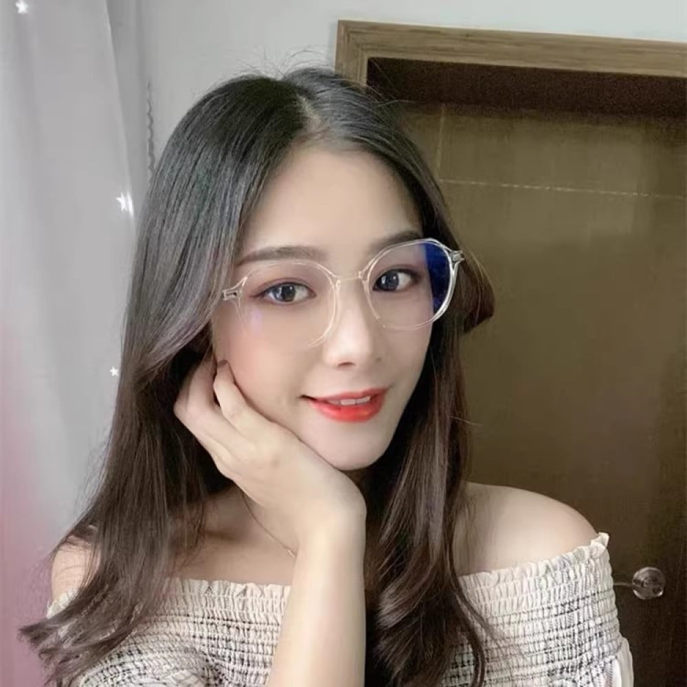 3 Pairs of Anti-blue Light Transparent Blue Reading Glasses 4.00 Fashionable Lightweight Readers for Women Square Oversized Presbyopic Glasses +4.00