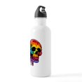 thumbnail image 3 of CafePress - Vibrant Multicolor Skull - Stainless Steel Water Bottle, Sports Bottle, 1.0L, 3 of 6