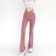 thumbnail image 3 of Leggings de cintura alta con aberturas para mujer: pantalones de yoga acampanados, diseño adelgazante que realza los glúteos, pantalones de fitness transpirables, 3 of 7