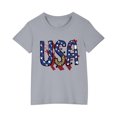 thumbnail image 2 of Tdoqot Girls 4th of July Shirts- Short Sleeve Summer T Shirts Fashion Cotton Kids Clothes Tops Gray Size 9-10, 2 of 5