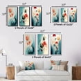 thumbnail image 4 of Designart "Retro Blue and Red Tender Awakening I" Modern Geometric Framed Wall Art Set Of 3 - Blue Abstract Frame Canvas Set For Living Room Decor, 4 of 7
