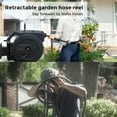 thumbnail image 3 of Giraffe Tools Retractable Garden Hose Reel with 5/8in-115ft Hose, Plastic Bracket, Wall Mounted, Dark Grey, 3 of 8